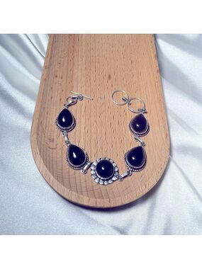 925 Plated Black Onyx Bracelet